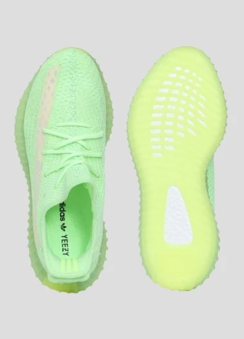 Зеленые демисезонные boost glow люкс копія 1:1 Adidas Yeezy 350 V2