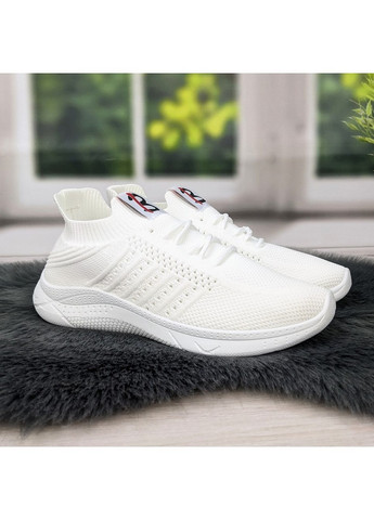 Білі осінні жіночі текстильні кросівки Bromen