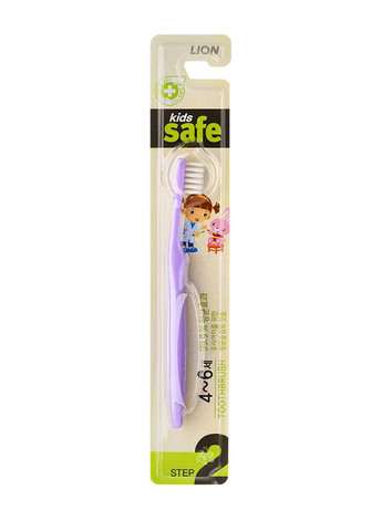 Детская зубная щетка Kids Safe Toothbrush Step-2 4-6 лет фиолетовая 1 шт LION KOREA 8806325611554 (260025768)
