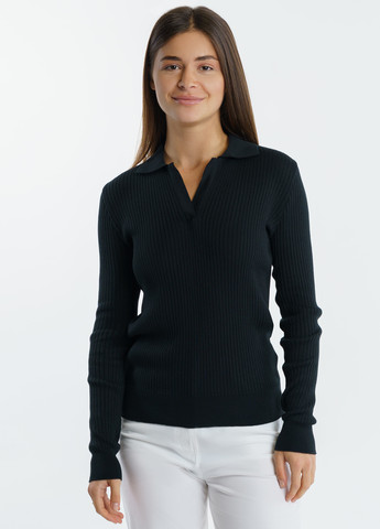 Черная женская футболка-поло женское Arber однотонная