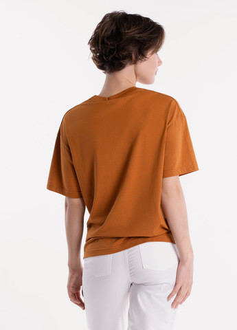 Коричневая летняя футболка женская Arber T-shirt W1