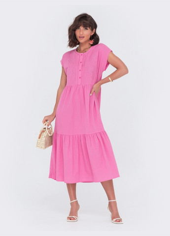 Розовое платье розового цвета а-силуэта Dressa