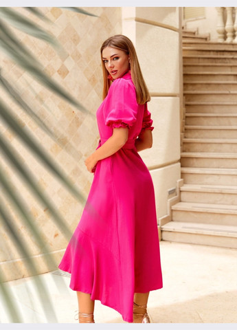 Розовое длинное платье а-силуэта розовое Dressa