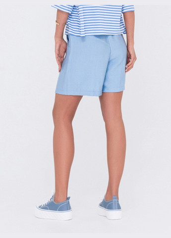 шорты из льна с резинкой по талии голубые Dressa (260041095)