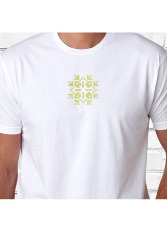 Белая футболка етно з вишивкою 01-2 мужская белый m No Brand