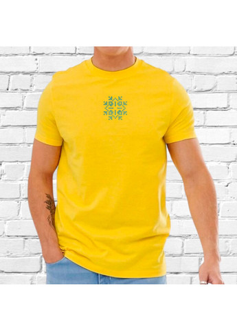 Желтая футболка етно з вишивкою 01-4 мужская желтый m No Brand