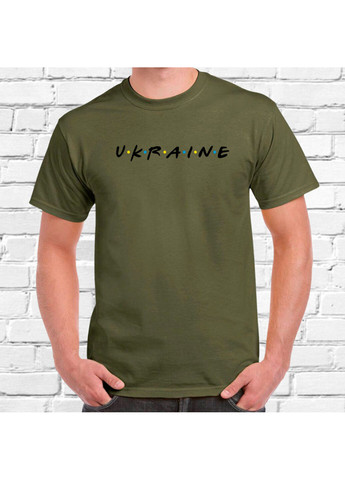 Хаки (оливковая) футболка зелена з вишивкою ukraine мужская хаки s No Brand