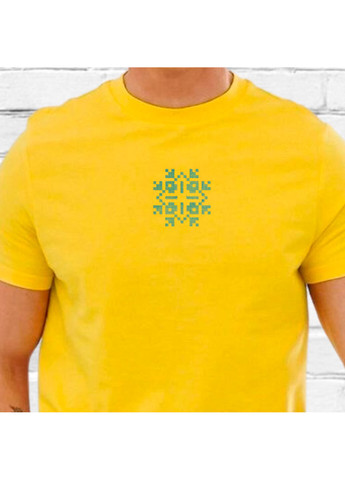 Жовта футболка етно з вишивкою 01-4 чоловіча жовтий s No Brand