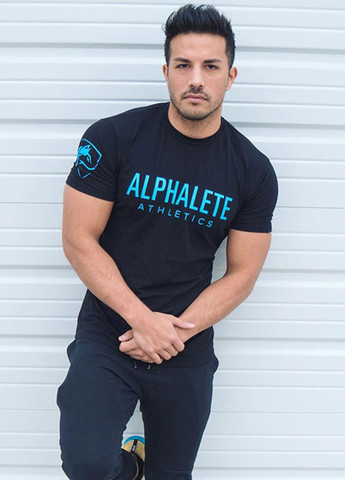 Черная мужская футболка с коротким рукавом Alpha