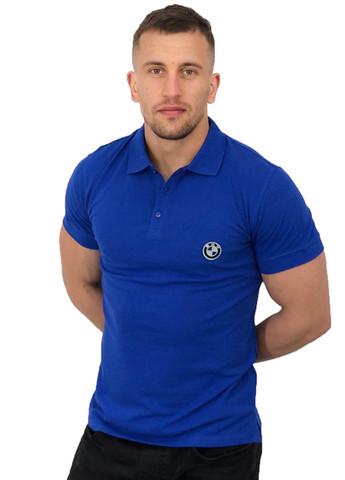 Синяя футболка поло бмв с коротким рукавом Sport Line