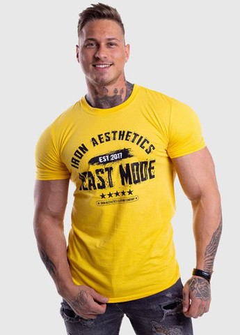 Желтая винтажная футболка с коротким рукавом BUTZ