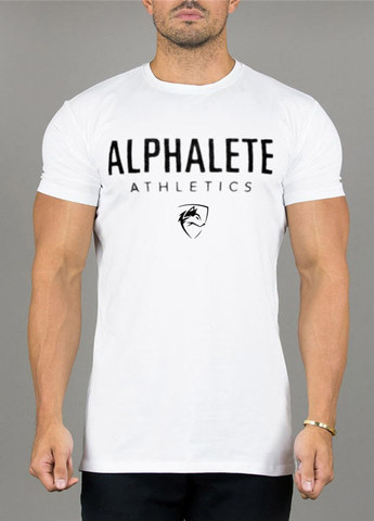 Белая модная футболка с коротким рукавом Alpha