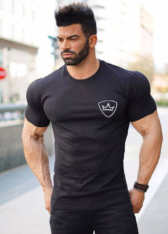 Черная модная футболка с коротким рукавом MCET