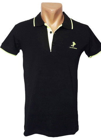 Чорна чорна футболка поло з коротким рукавом Sport Line