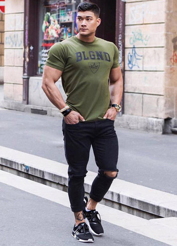 Хаки (оливковая) мужская футболка с коротким рукавом MCET