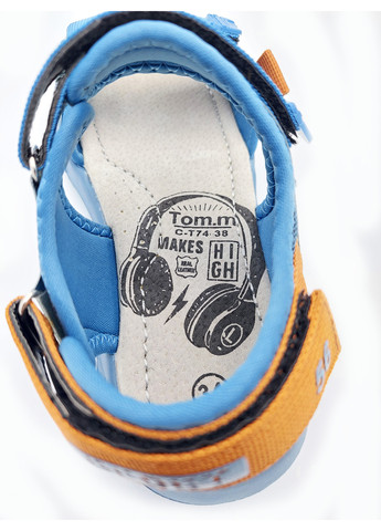 Голубые повседневные сандалии Tom.M на липучке