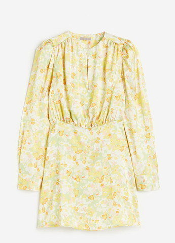 Жовтий ділова сукня H&M з малюнком