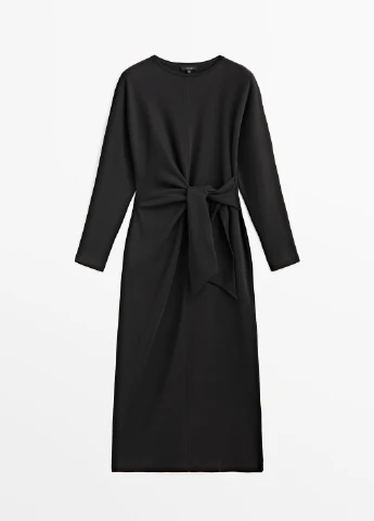 Чорна ділова сукня Massimo Dutti однотонна