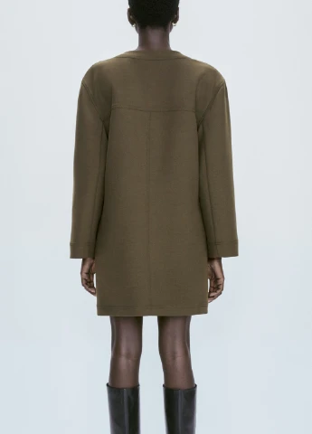 Оливкова (хакі) ділова сукня Massimo Dutti однотонна