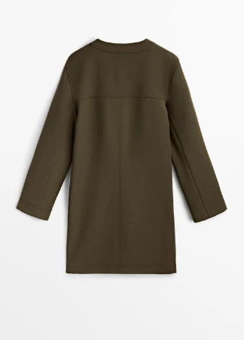 Оливкова (хакі) ділова сукня Massimo Dutti однотонна