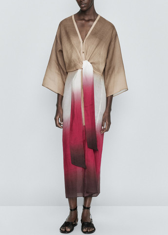 Фуксинова (кольору Фукія) святковий сукня Massimo Dutti однотонна
