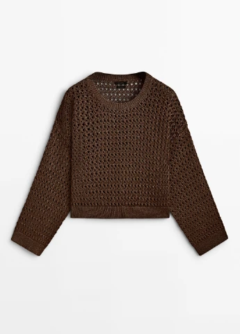 Коричневый демисезонный свитер Massimo Dutti