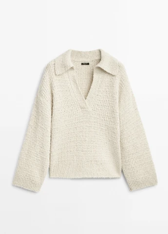 Бежевый демисезонный свитер Massimo Dutti