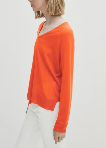 Кораловий демісезонний светр Massimo Dutti