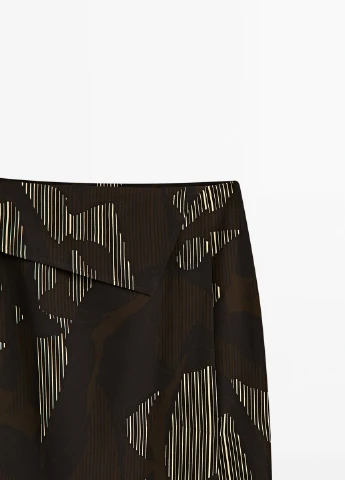 Разноцветная офисная с геометрическим узором юбка Massimo Dutti