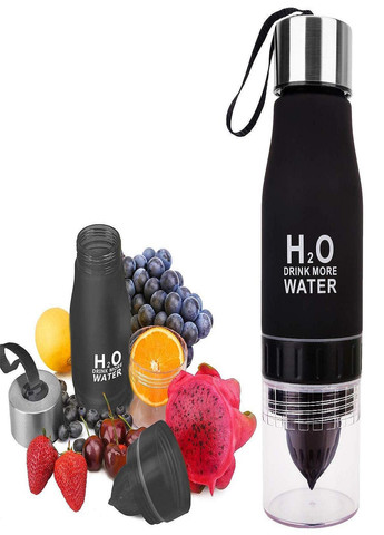 Універсальна пляшка для напоїв із соковижималкою H2O Drink More Water 650 мл Чорна VTech (260134032)