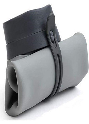 Універсальна силіконова складна туристична спортивна пляшка для води 600 мл Сіра VTech (260134028)