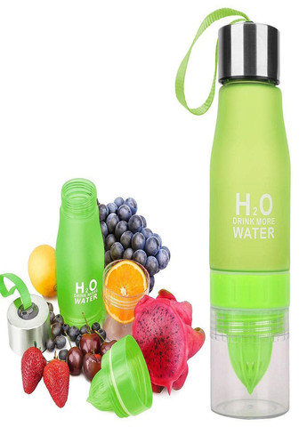 Универсальная бутылка для напитков с соковыжималкой H2O Drink More Water 650 мл Зеленая VTech (260134036)
