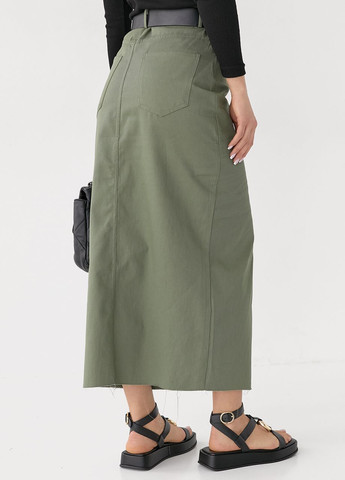 Коттонова спідниця міді з розрізом Lurex (260196855)