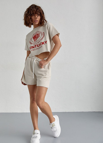 Женский спортивный комплект с шортами и футболкой Lurex (260197086)