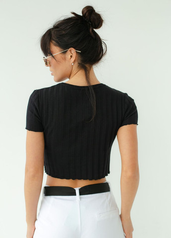 Короткая трикотажная футболка в широкий рубчик Busem - (260197756)