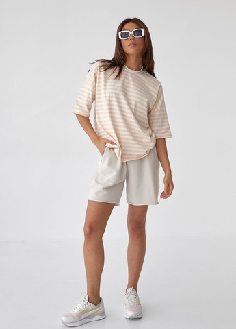 Женская полосатая футболка Enjoy - (260197812)