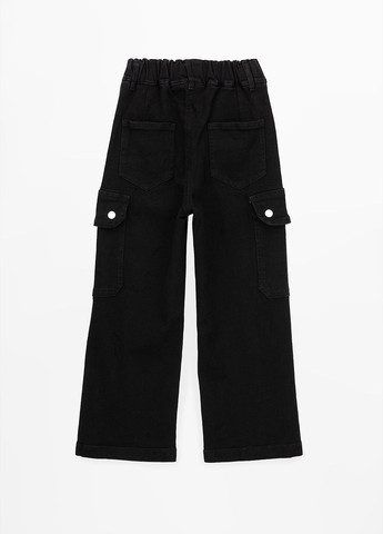 Черные демисезонные джинсы карго Yekipeer