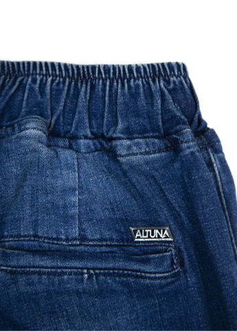 Синие демисезонные свободные джинсы для мальчика синие на резинке Altun