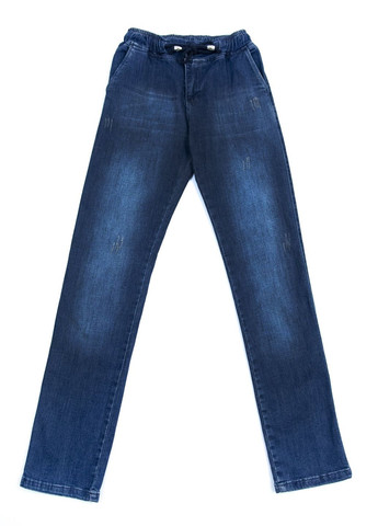 Синие демисезонные свободные джинсы для мальчика синие на резинке Altun