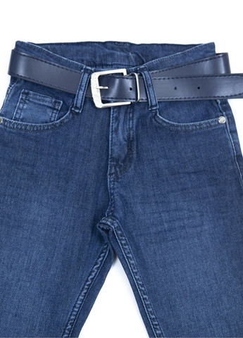 Синие демисезонные прямые джинсы для мальчиков темно-синие прямые классические Altun