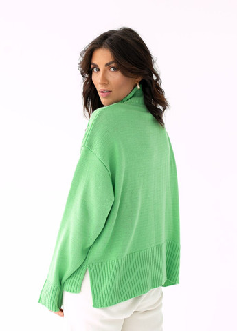 Мятный зимний трикотажный свитер с воротником стойкой на замке d-k pinkk-upp мятный DK