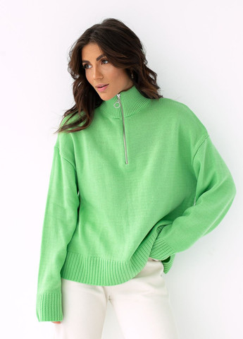 Мятный зимний трикотажный свитер с воротником стойкой на замке d-k pinkk-upp мятный DK