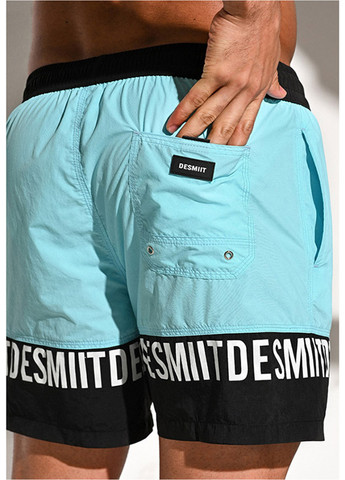 Голубые мужские пляжные шорты с сеткой подкладкой Desmit (260167053)