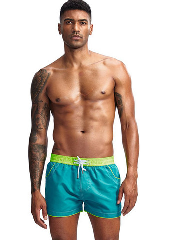 Бирюзовые мужские пляжные шорты с сеткой подкладкой Pinky Senson (260166882)