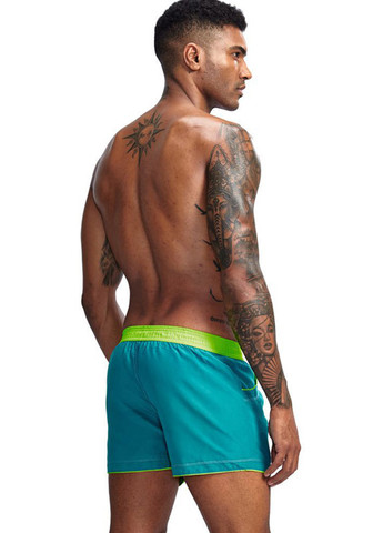 Бірюзові чоловічі пляжні шорти із сіткою підкладкою Pinky Senson (260166882)