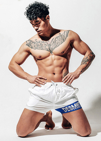 Білі чоловічі пляжні шорти із сіткою підкладкою Desmit (260167056)