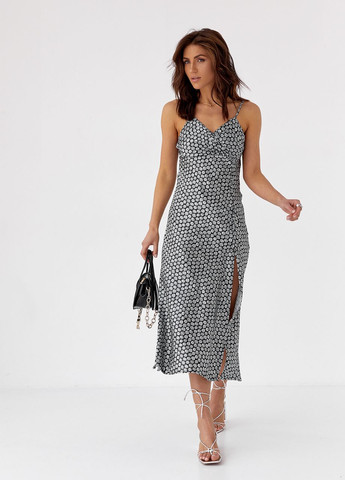 Сіра сукня на бретелях у білизняному стилі Maestro