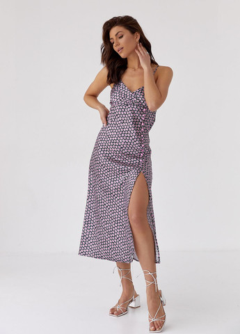 Розовое платье на бретелях в бельевом стиле Maestro