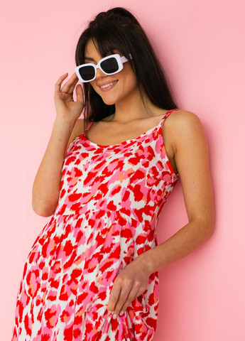 Рожева літній сарафан з воланом по низу Sobe