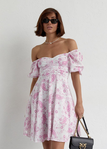 Лавандова літня сукня міні з драпіруванням спереду Lurex